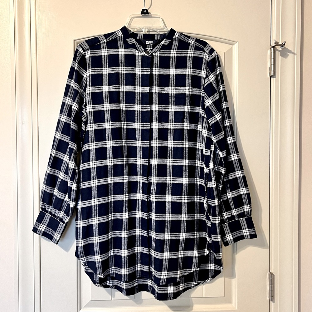 NWT Lands End Women’s Size Medium Flannel Shirt